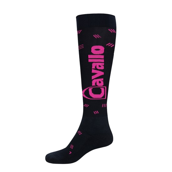 Cavallo Sina neon pink and Navy socks Riding Socks image
