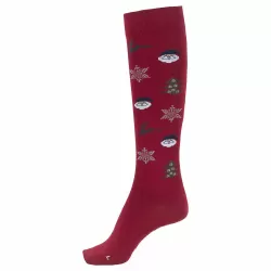 Cavallo Santa Long Riding Socks - Dark Red