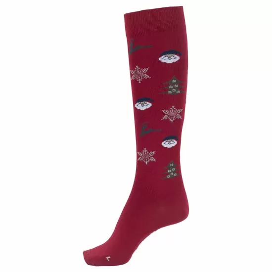 Cavallo Santa Long Riding Socks - Dark Red image