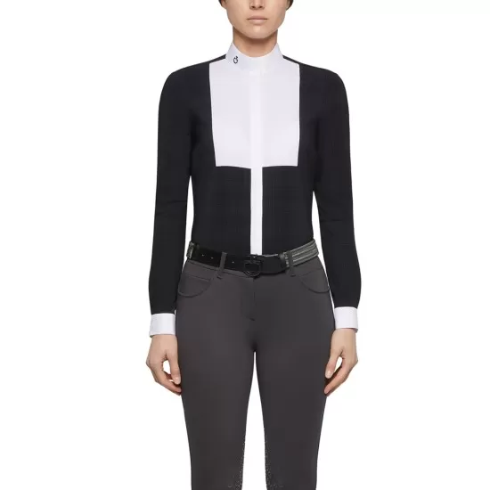 Cavalleria Toscana Women's Embossed striped shirt Competition Clothing, 20% OFF Promotion image