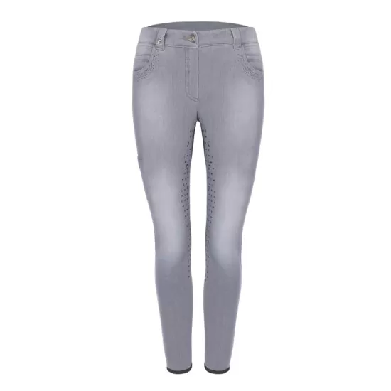 Cavallo women's Cara Grip Grey wash denim breeches Riding Breeches image