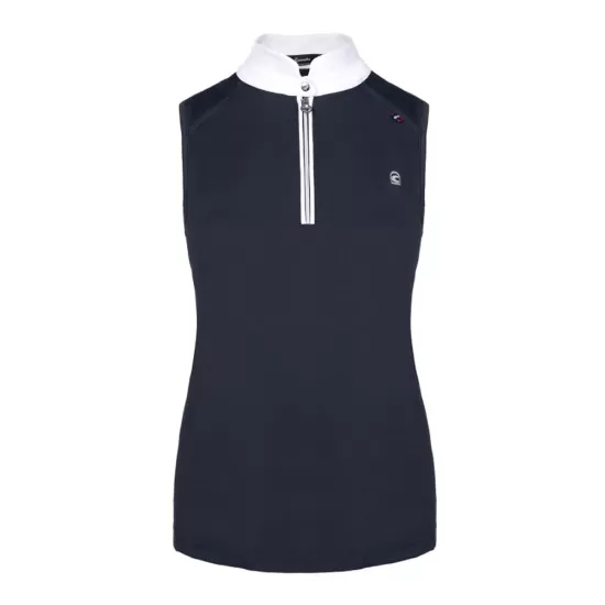 Cavallo Women's Dark Blue sleeveless Sava competition shirt. Competition Clothing image