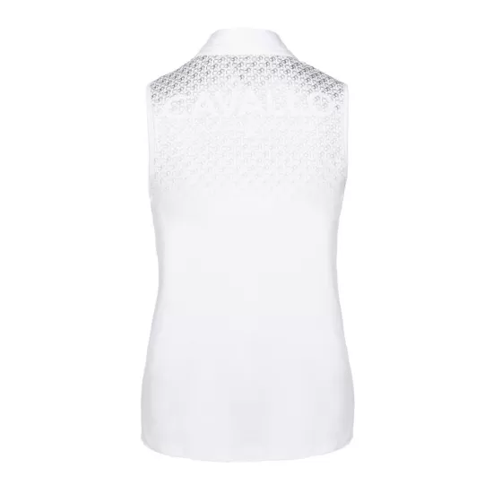 Cavallo Women's white sleeveless Sava competition shirt. Competition Clothing image