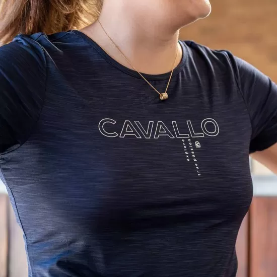 Cavallo Dulce lightweight T-shirt- Dark blue Ladies Shirts and Tops image