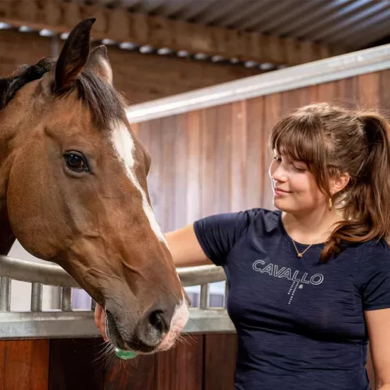 Cavallo Dulce lightweight T-shirt- Dark blue Ladies Shirts and Tops image