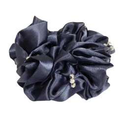 Equetech Blossom Crystal Hair Scrunchie - Navy/Clear Crystals