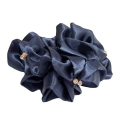 Equetech Blossom Crystal Hair Scrunchie - Navy/Rose Gold Crystals