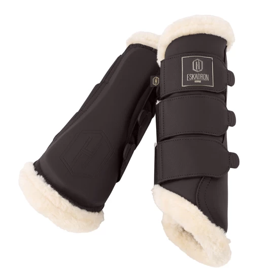 Eskadron Faux Leather Faux Fur Brushing Boots - Black Truffle image