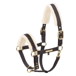 Eskadron Faux Leather Jewel Faux Fur Headcollar - Black Truffle