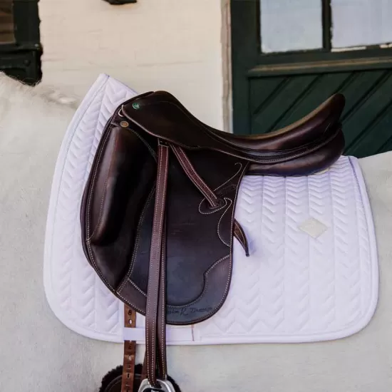 Kentucky Horsewear Dressage Fishbone Saddlepad - White image