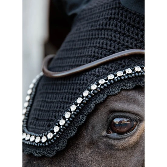 Kentucky Horsewear Soundless Fly Veil Wellington Big Stone and Pearl - Black image