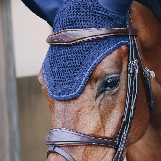 Kentucky Horsewear Soundless Fly Veil Wellington Sparkling - Navy image