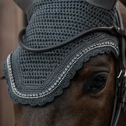 Kentucky horsewear Soundless Fly Veil Wellington Stones and Pearl - Grey