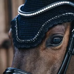 Kentucky horsewear Fly Veil Wellington Stones and Pearl - Black