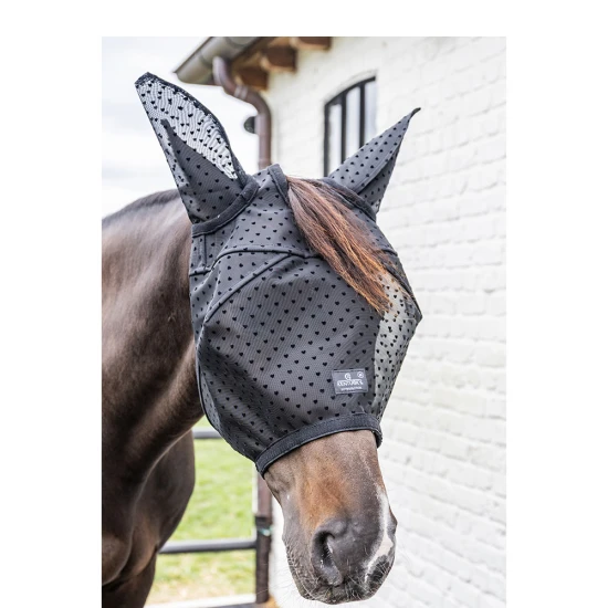 Kentucky Horsewear Fly Mask Heart with Ears and Nose - Black image