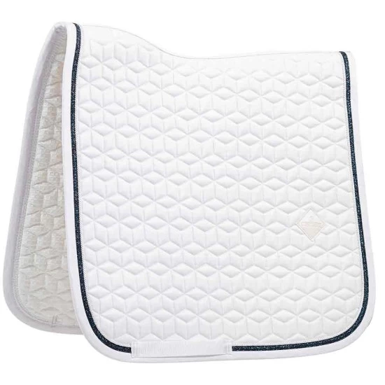 Kentucky Horsewear Dressage Glitter Rope Saddlepad - White/Black image