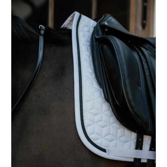 Kentucky Horsewear Dressage Glitter Rope Saddlepad - White/Black image
