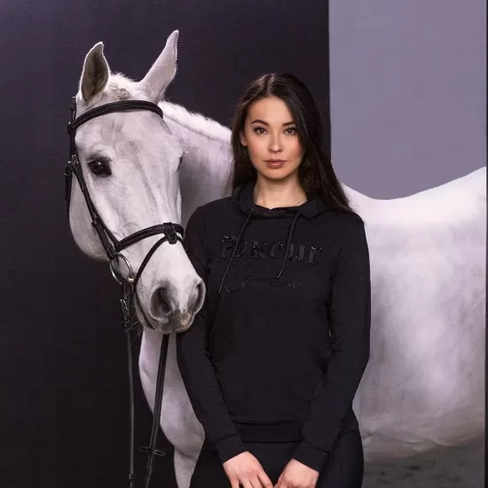 Pikeur Niella Women's Hoodie - Black Ladies Shirts and Tops, 20% OFF Promotion image