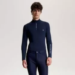 Tommy Hilfiger Mens 1/4 Zip Thermo Shirt Desert Sky