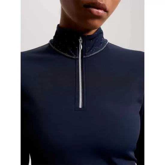Tommy Hilfiger Studded Logo Thermo Shirt 1/4 Zip Desert Sky image