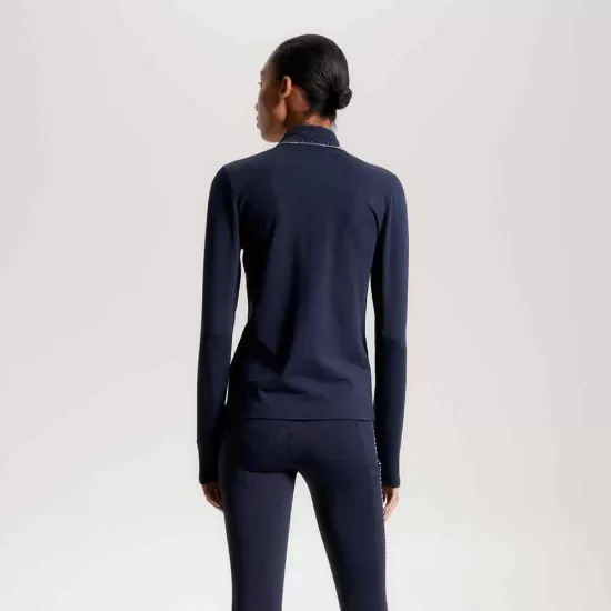 Tommy Hilfiger Studded Logo Thermo Shirt 1/4 Zip Desert Sky image