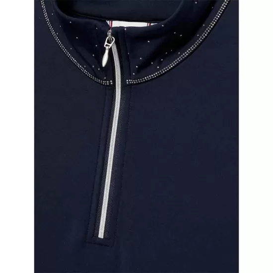 Tommy Hilfiger Studded Logo Thermo Shirt 1/4 Zip Desert Sky image