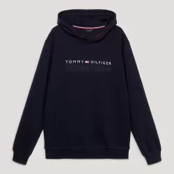 Tommy Hilfiger Mens London Logo Fleece Hoodie Desert Sky