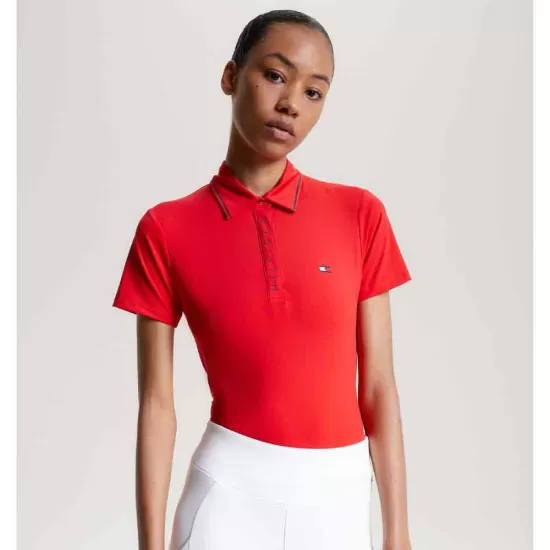 Tommy Hilfiger Harlem Logo Polo Shirt - Fierce Red image