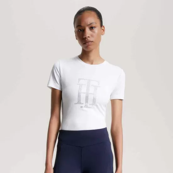 Tommy Hilfiger Rhinestone T-Shirt - Optic White image