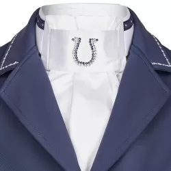 Busse Ready tied White stock 'Manon' Horseshoe crystals