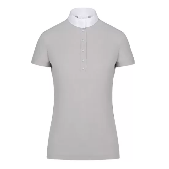 Cavalleria Toscana ladies sheer rib knit grey Competition polo shirt Ladies Shirts and Tops, Competition Clothing, 20% OFF Promotion image