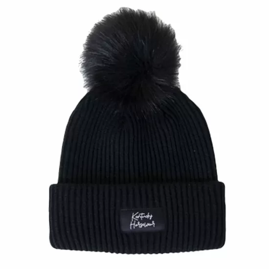 Kentucky Beanie Pompom hat - Black Latest products, Hats and headbands image