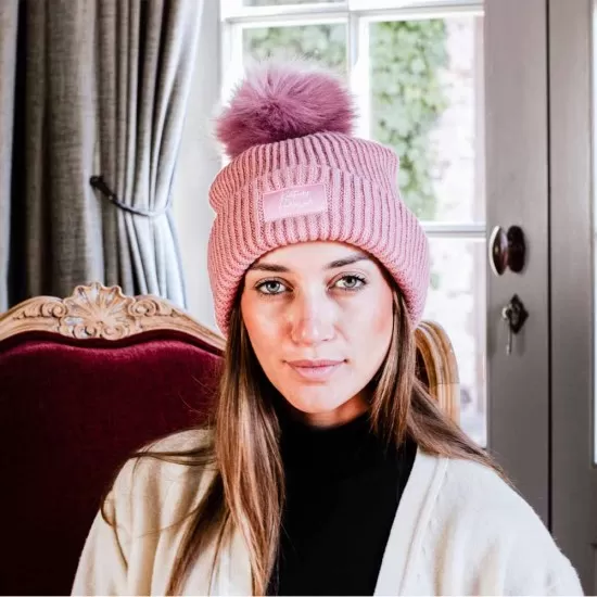 Kentucky Beanie Pompom hat - Old Rose image