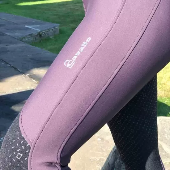 Cavallo winter Caja grip ladies riding breeches - Plum/Graphite Riding Breeches image