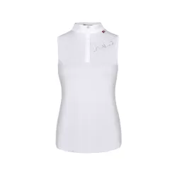 Cavallo Women's Salsa sleeveless Function competition shirt - White