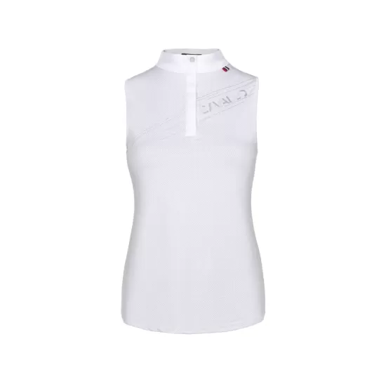 Cavallo Women's Salsa sleeveless Function competition shirt - White image