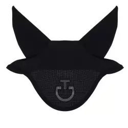 Cavalleria Toscana Perforated Fly Veil with CT Logo - Black