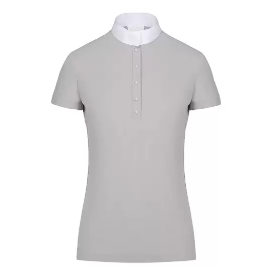 Cavalleria Toscana ladies sheer rib knit grey Competition polo shirt Ladies Shirts and Tops, Competition Clothing, 20% OFF Promotion image
